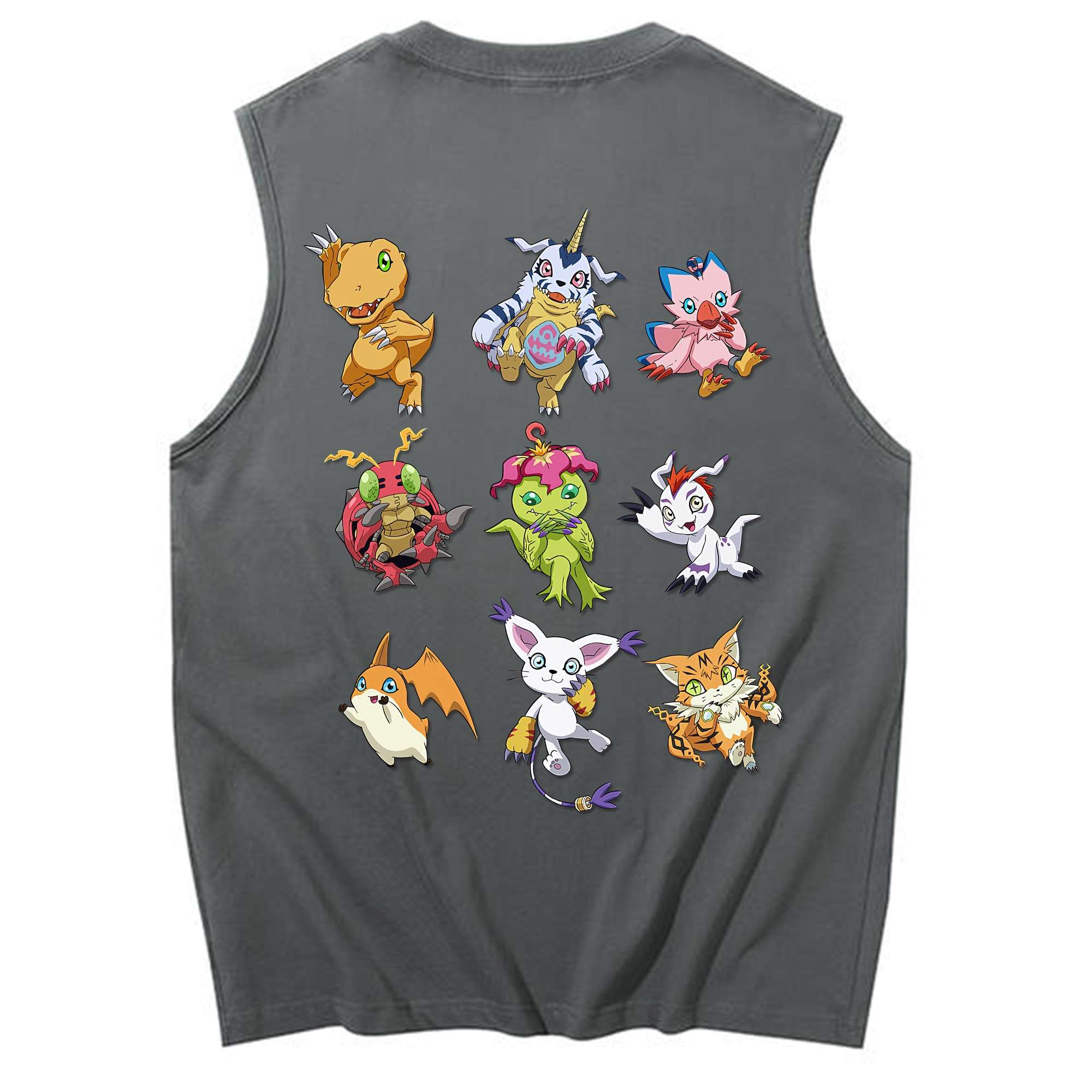 （画像用） Digimon デジタルモンスター/デジモン コットン100％タンクトップ（背面プリント）